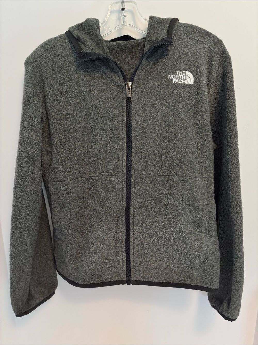 The North Face Teen Full Zip Fleece Hoodie Gray Size M (10)